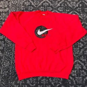 Vintage 90s Nike Air Pullover Basketball Swoosh Embroidered Rare Rap Sweater